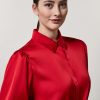 Vetements Marina Rinaldi | Chemise En Satin Rouge