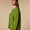 Vetements Marina Rinaldi | Pull En Laine Melangee Olive Verte