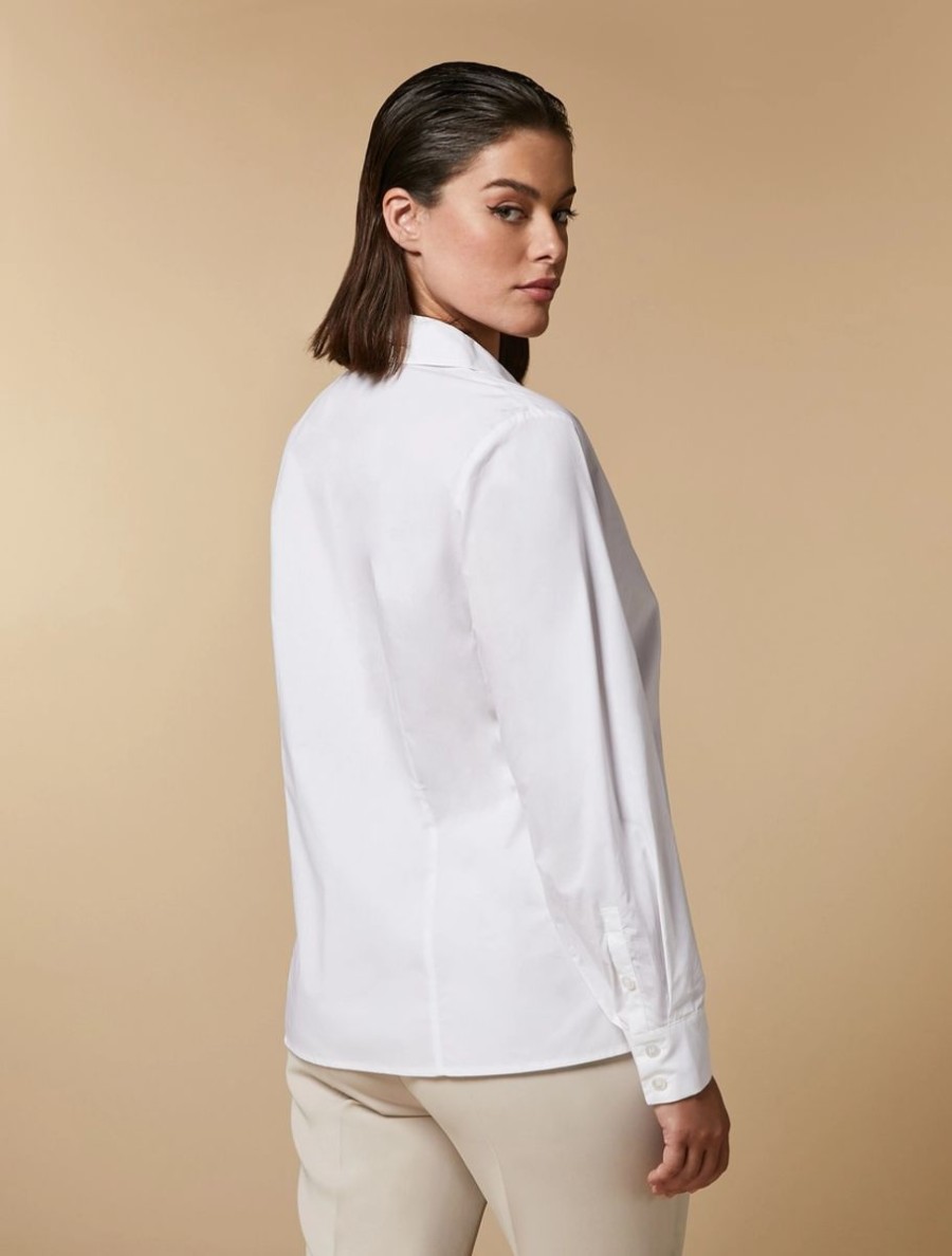 Vetements Marina Rinaldi | Chemise En Popeline De Coton Blanc