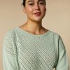 Vetements Marina Rinaldi | Pull En Coton Sans Couture Vert Pastel