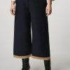 Vetements Marina Rinaldi | Pantalon Jacquard Marine Fonce