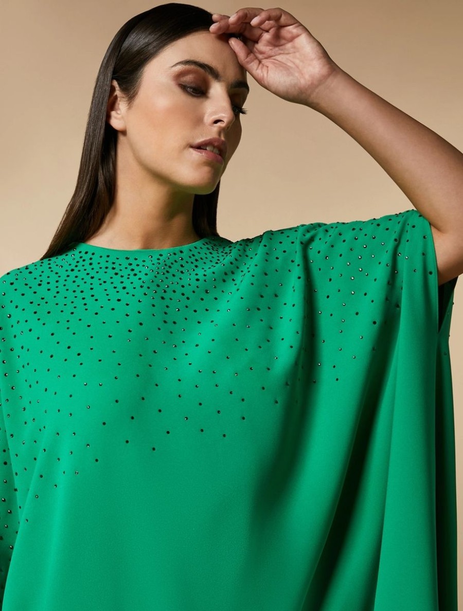 Vetements Marina Rinaldi | Robe En Cady Extensible Vert