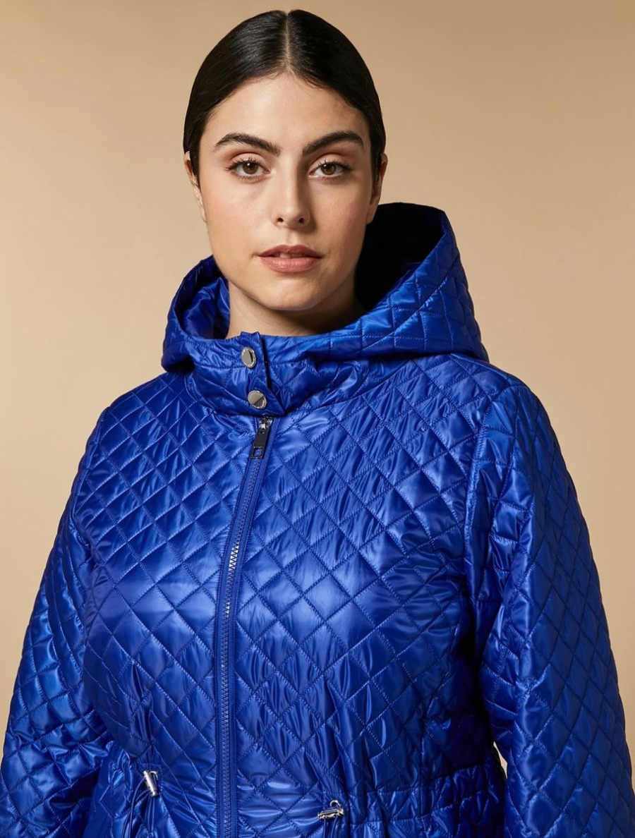 Vetements Marina Rinaldi | Parka Matelassee Deperlante Bleu De Chine