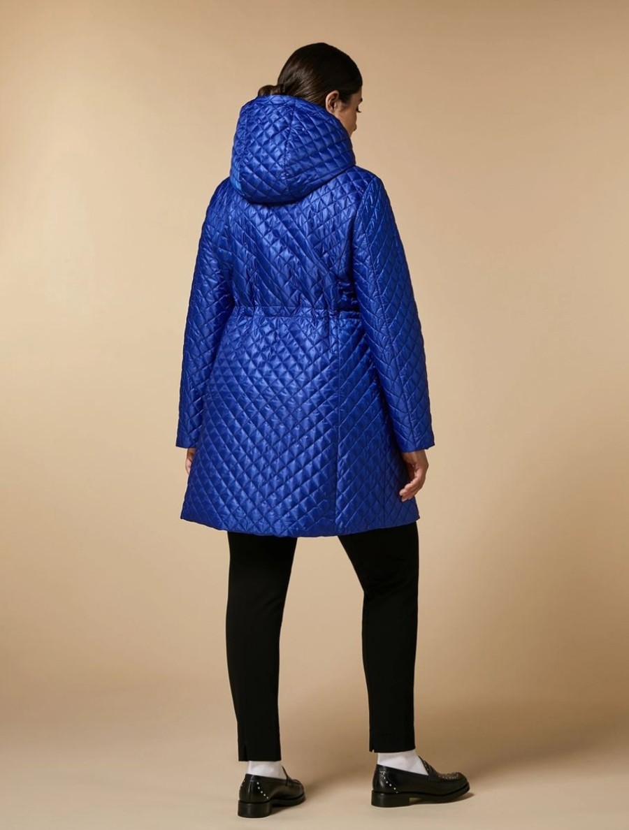 Vetements Marina Rinaldi | Parka Matelassee Deperlante Bleu De Chine