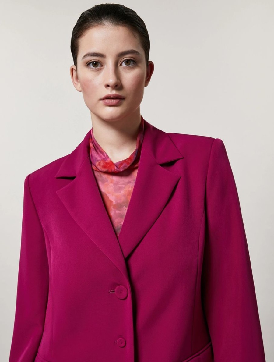 Vetements Marina Rinaldi | Veste En Tissu Extensible Violet