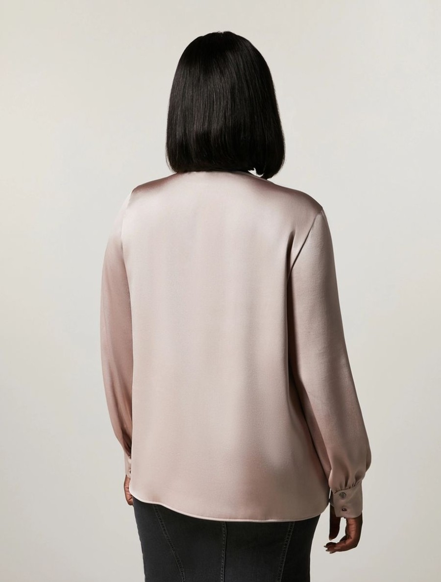 Vetements Marina Rinaldi | Blouse En Satin Martele Rose