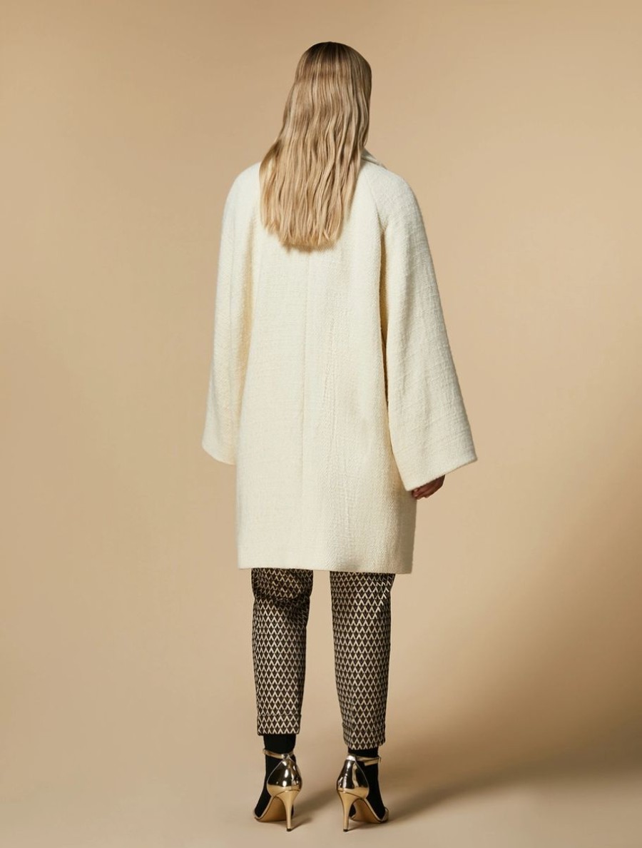 Vetements Marina Rinaldi | Manteau Oversize En Maille Blanc