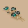 Accessoires Marina Rinaldi | Broche Fleur En Metal Vert