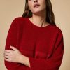 Vetements Marina Rinaldi | Pull En Laine Melangee Rouge