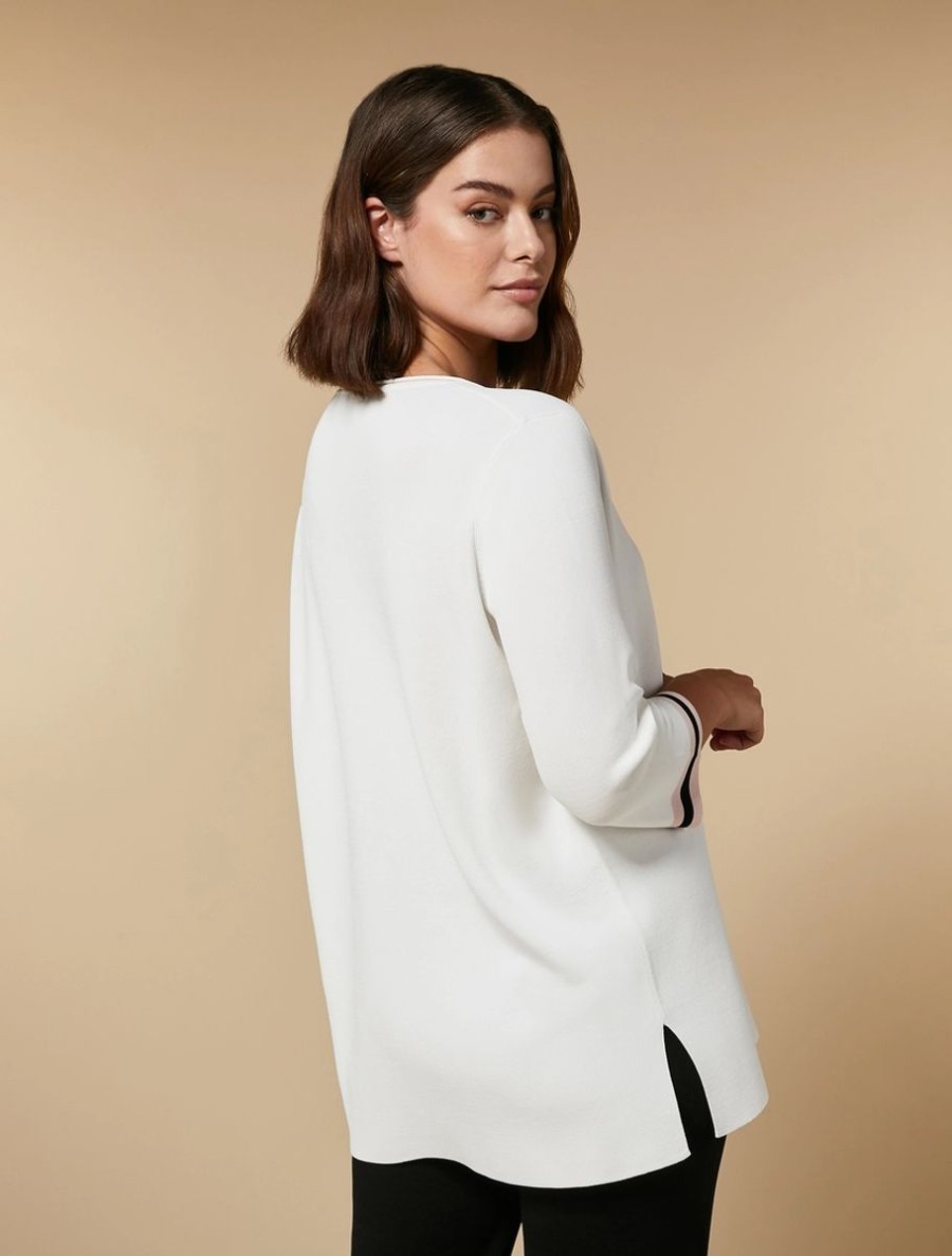 Vetements Marina Rinaldi | Pull Confortable En Viscose Blanc