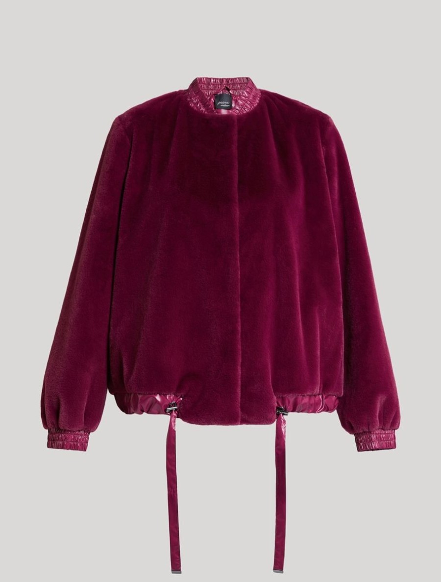 Vetements Marina Rinaldi | Bomber En Fourrure Aspect Lapin Violet