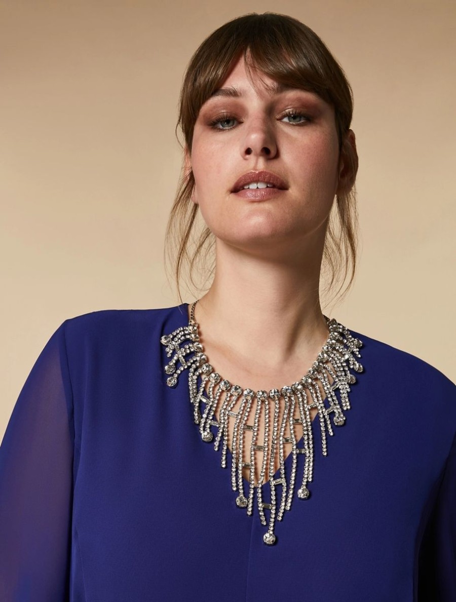 Vetements De Ceremonie Marina Rinaldi | Collier Lustre Avec Strass Argent