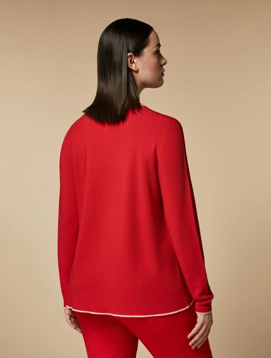 Vetements Marina Rinaldi | Pull En Viscose Rouge