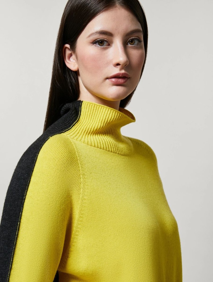 Vetements Marina Rinaldi | Pull En Laine Et Cachemire Jaune