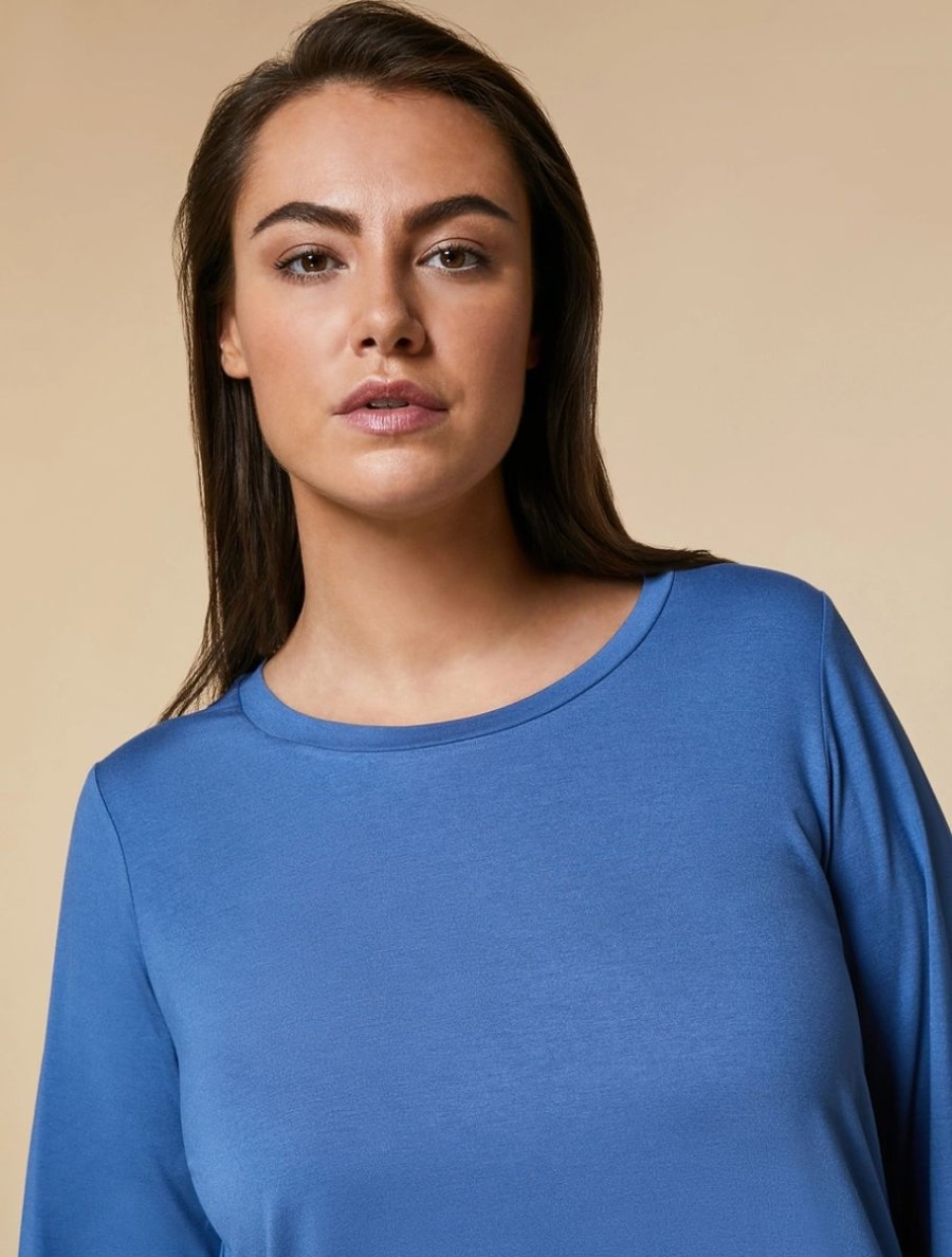 Vetements Marina Rinaldi | Tee-Shirt En Jersey Bleu Ski