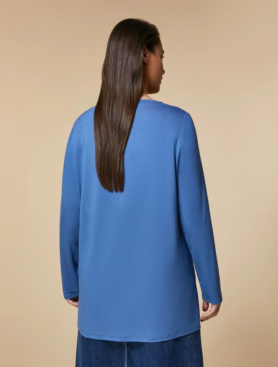 Vetements Marina Rinaldi | Tee-Shirt En Jersey Bleu Ski