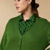 Vetements Marina Rinaldi | Cardigan En Fil De Viscose Vert