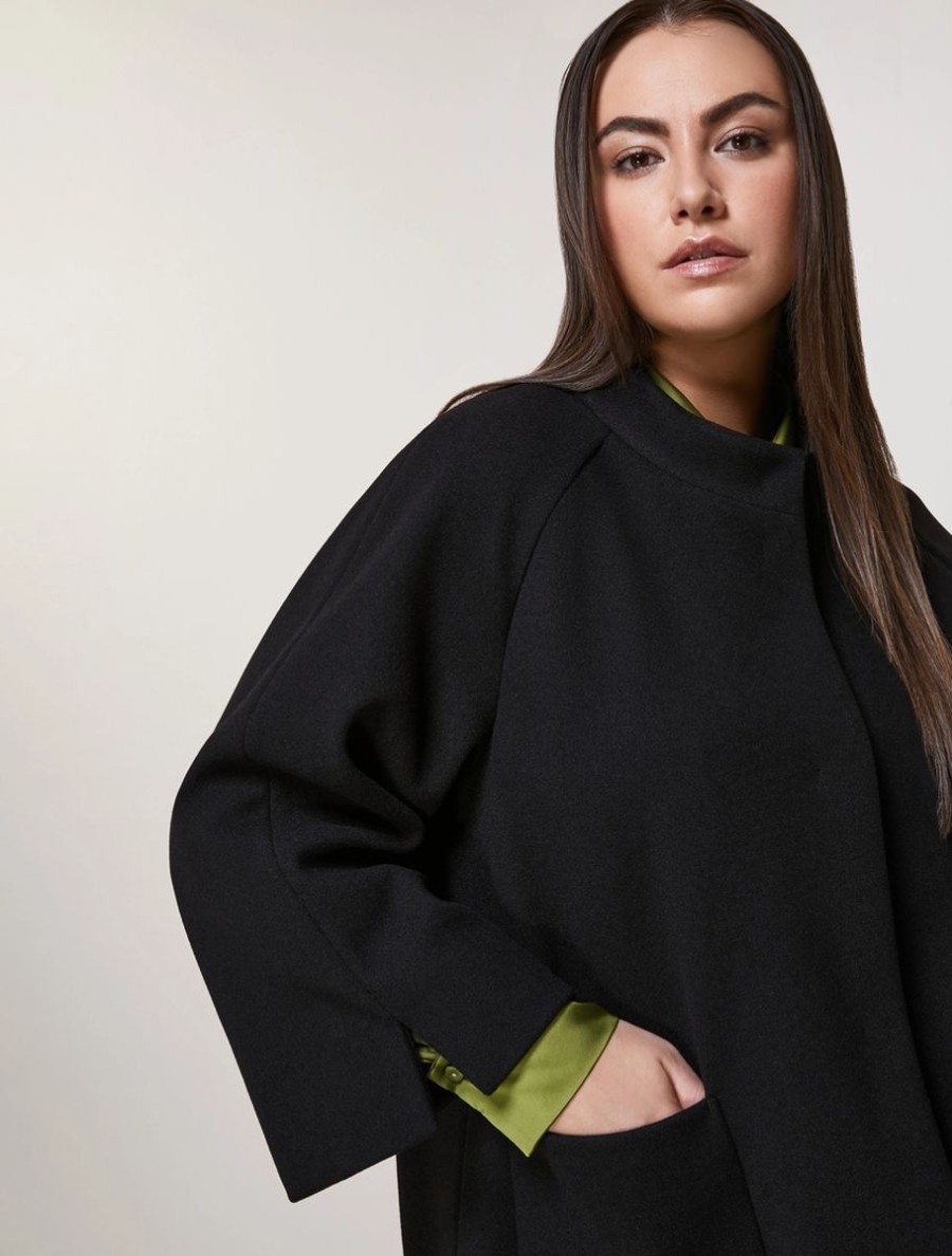 Vetements Marina Rinaldi | Veste En Jersey Compacte Noir