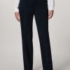 Vetements Marina Rinaldi | Pantalon Fluide En Tissu Stretch Marine Fonce