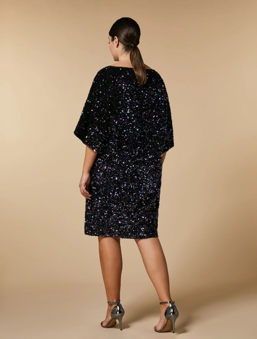 Vetements Marina Rinaldi | Robe A Paillettes Noir