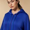 Vetements Marina Rinaldi | Veste En Jersey Scuba Bleu De Chine