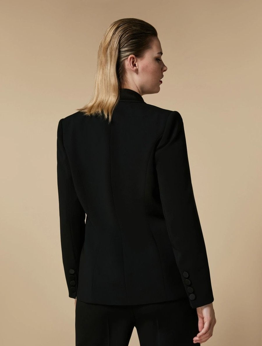 Vetements Marina Rinaldi | Veste De Soiree En Triacetate Noir