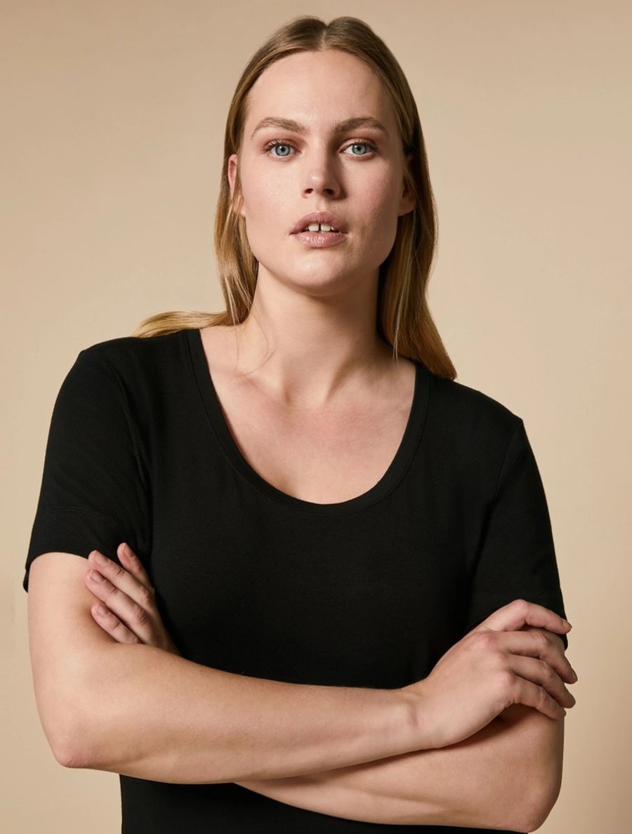 Vetements Marina Rinaldi | Tee-Shirt En Jersey Noir