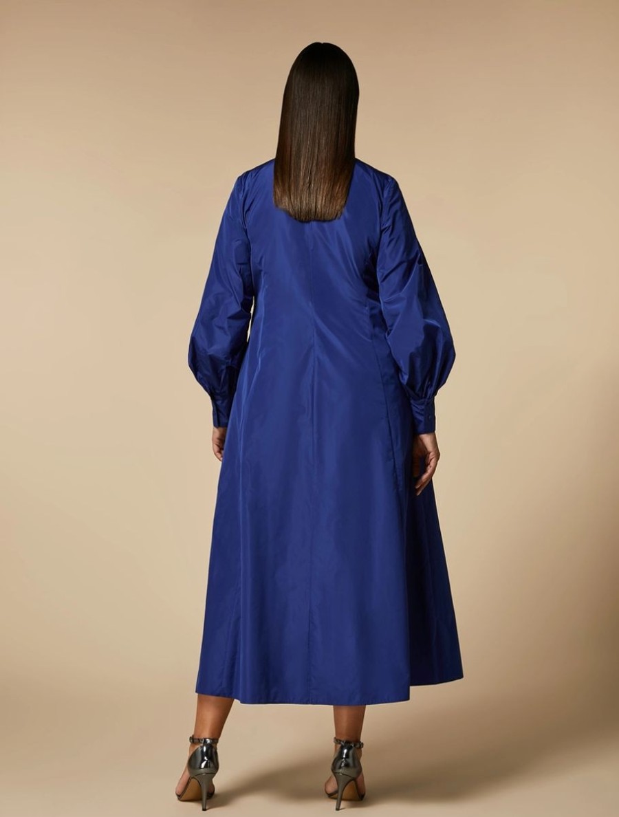 Vetements De Ceremonie Marina Rinaldi | Robe Chemise En Taffetas Bleuet