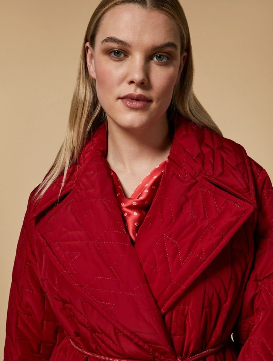 Vetements Marina Rinaldi | Doudoune Longue Matelassee Rouge