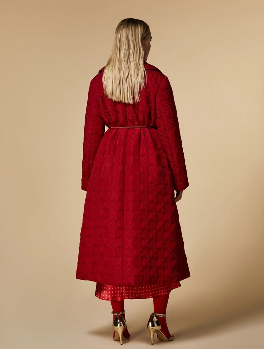 Vetements Marina Rinaldi | Doudoune Longue Matelassee Rouge