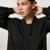 Vetements Marina Rinaldi | Tunique En Crepe De Chine Noir