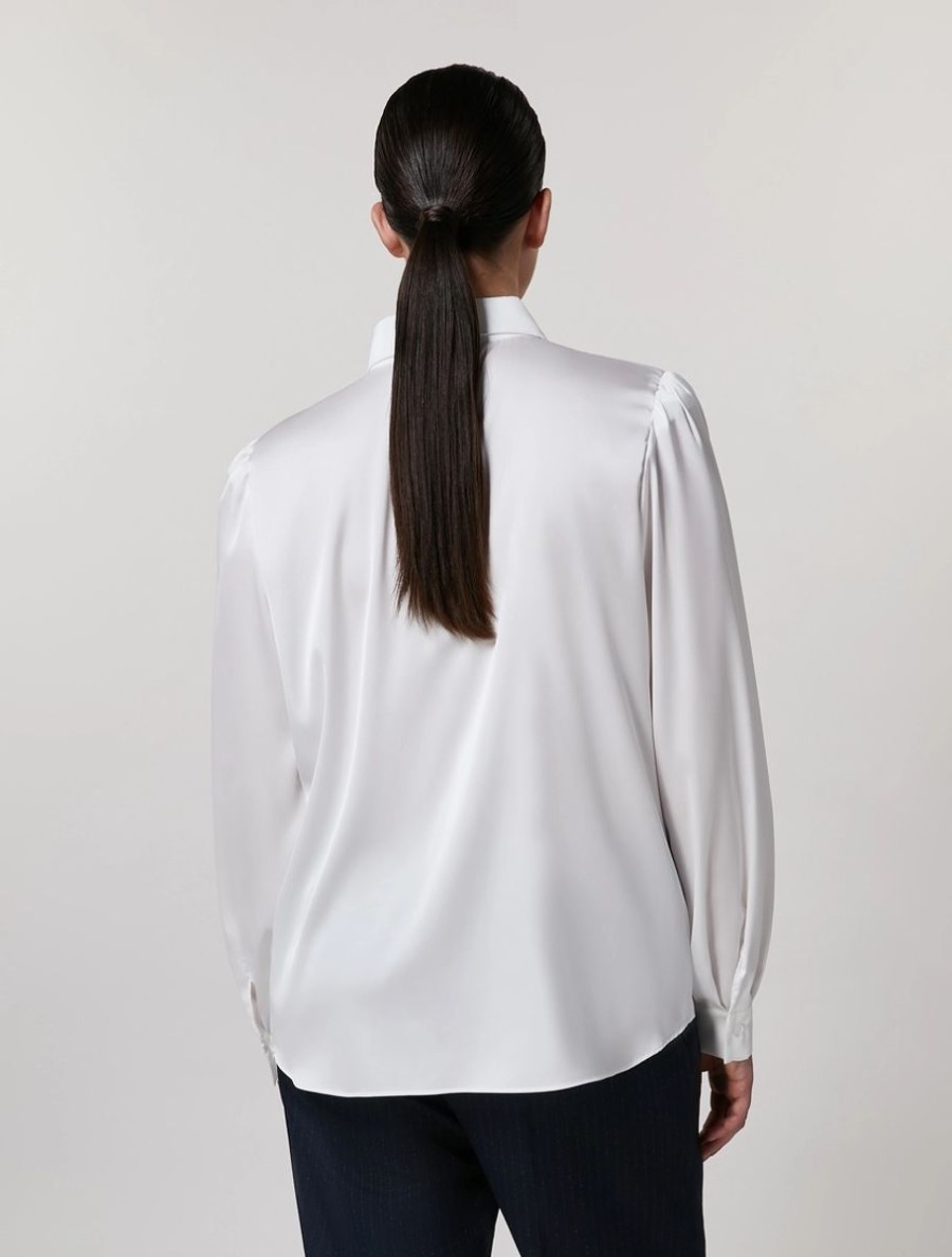 Vetements Marina Rinaldi | Chemise En Satin Blanc