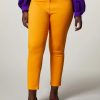 Vetements Marina Rinaldi | Pantalon En Serge Teint En Piece Orange