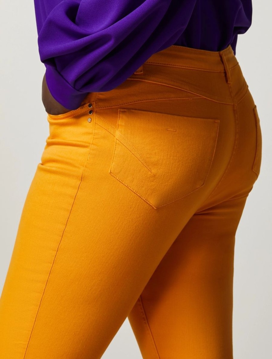 Vetements Marina Rinaldi | Pantalon En Serge Teint En Piece Orange