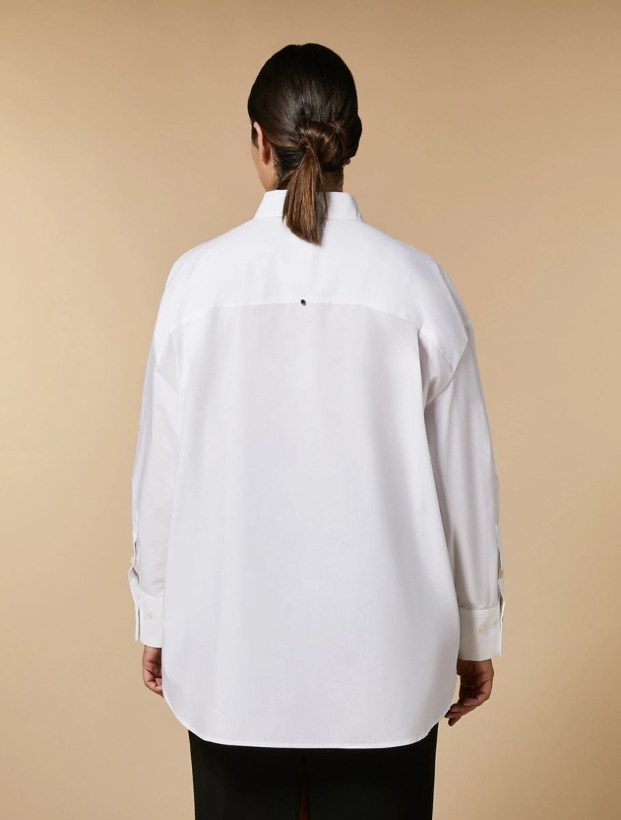 Vetements Marina Rinaldi | Chemise En Popeline De Coton Blanc