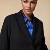 Vetements Marina Rinaldi | Veste Blazer En Crepe Stretch Noir