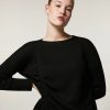 Vetements Marina Rinaldi | Pull En Laine Merinos Melangee Noir