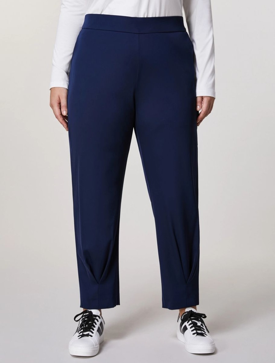 Vetements Marina Rinaldi | Pantalon En Cady Marine Fonce