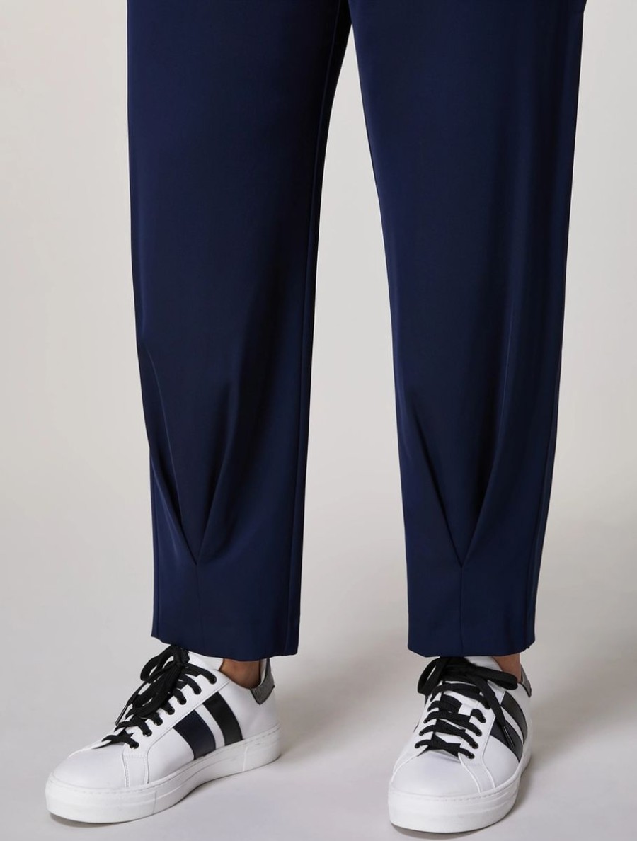 Vetements Marina Rinaldi | Pantalon En Cady Marine Fonce