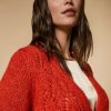 Vetements Marina Rinaldi | Cardigan En Laine Et Alpaga Rouge