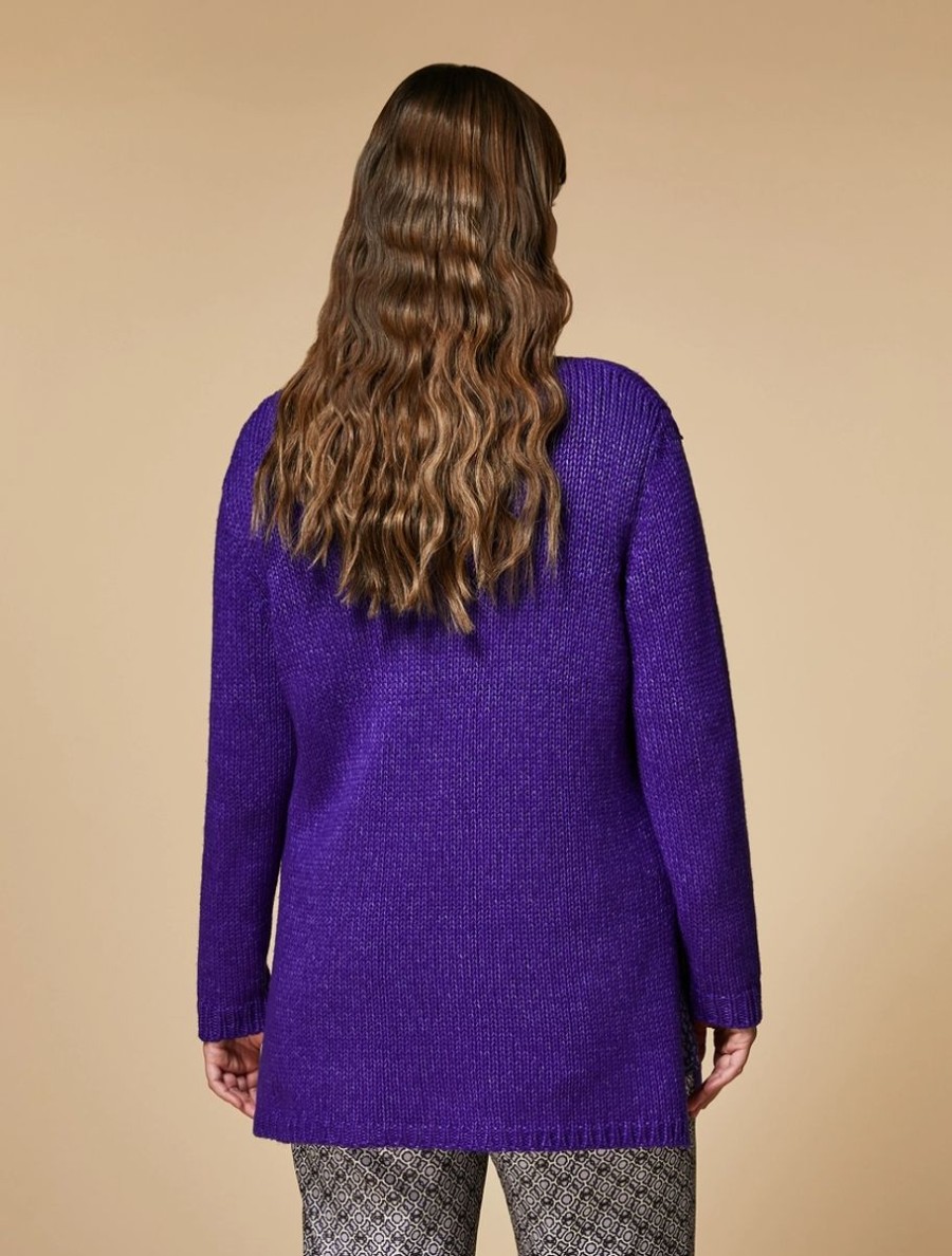 Vetements Marina Rinaldi | Pull En Laine Melangee Violet