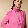 Vetements Marina Rinaldi | Veste Drapee En Pure Laine Rose