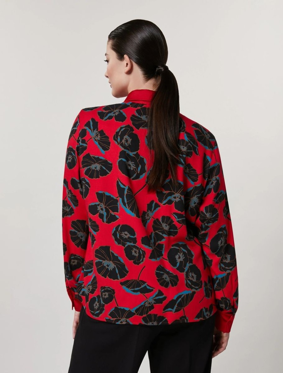 Vetements Marina Rinaldi | Chemise En Serge De Viscose Rouge