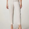 Vetements Marina Rinaldi | Pantalon En Crepe Envers Satin Beige Fonce