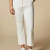 Vetements Marina Rinaldi | Pantalon Evase En Coton Melange Blanc