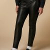 Vetements Marina Rinaldi | Legging En Jersey Et Tissu Enduit Noir