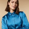 Vetements Marina Rinaldi | Chemise En Satin Torquoise