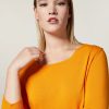 Vetements Marina Rinaldi | Pull En Fil De Viscose Orange