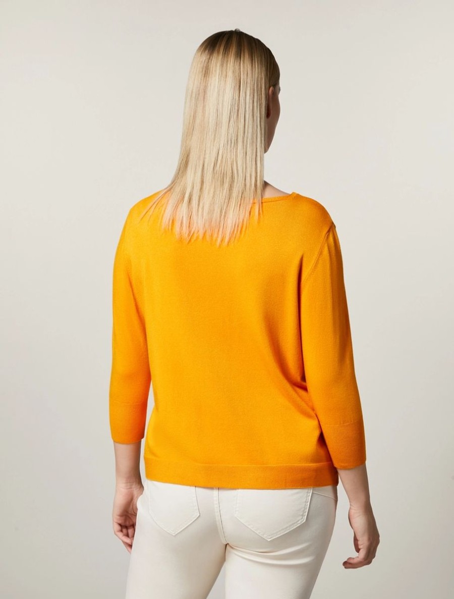 Vetements Marina Rinaldi | Pull En Fil De Viscose Orange