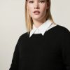 Vetements Marina Rinaldi | Pull En Laine, Viscose Et Alpaga Noir